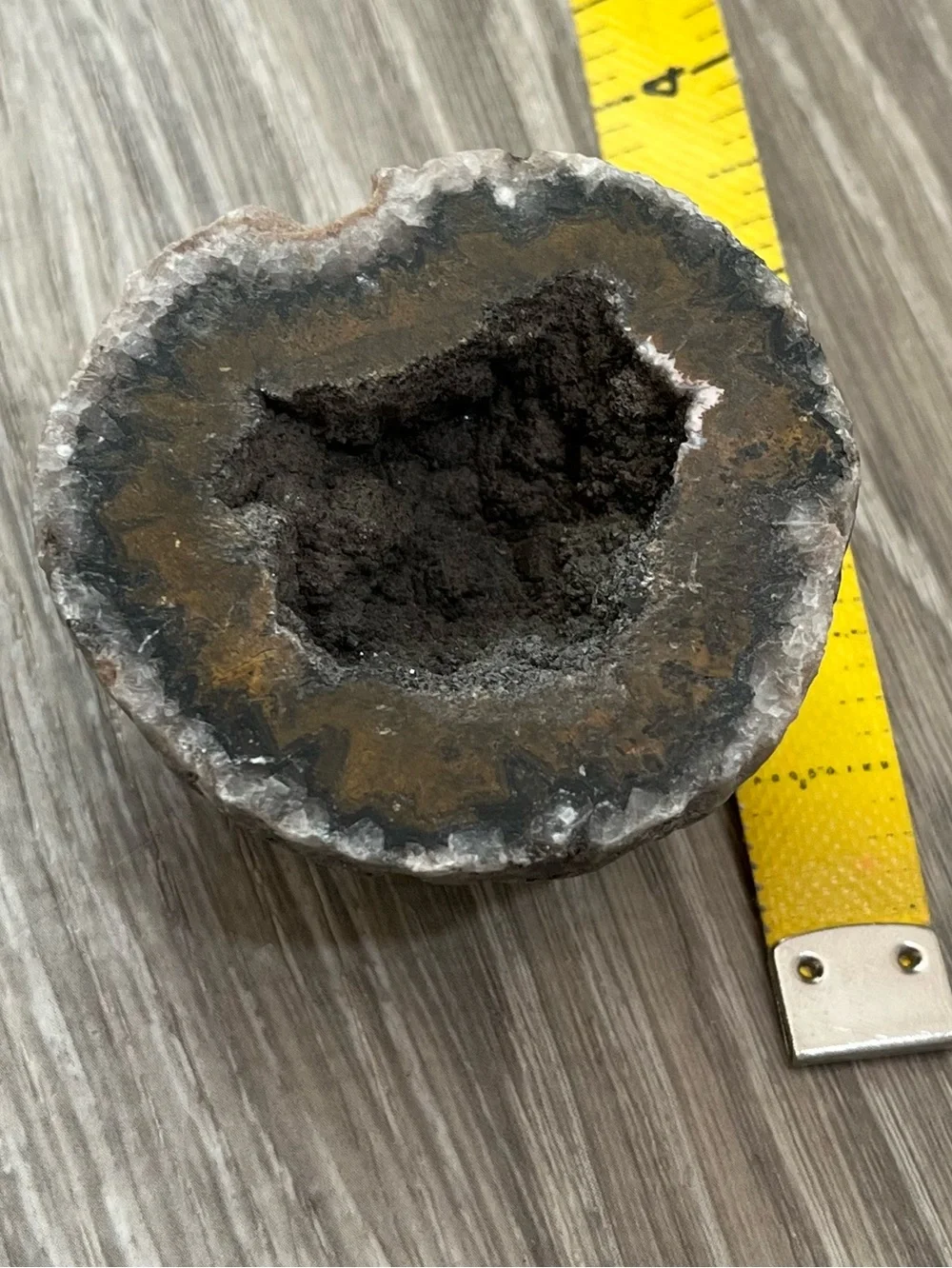 1/2 Geode Brown Crystal Rock Specimen Home Decor